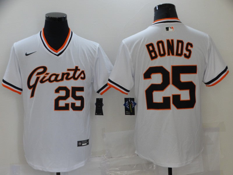 Men's San Francisco Giants Barry Bonds #25 White  Player Jersey