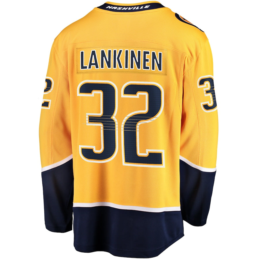 Kevin Lankinen Nashville Predators   Home Breakaway  Jersey - Gold