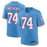 Bruce Matthews Tennessee Titans Nike Oilers Throwback Retired   Game Jersey - Light Blue