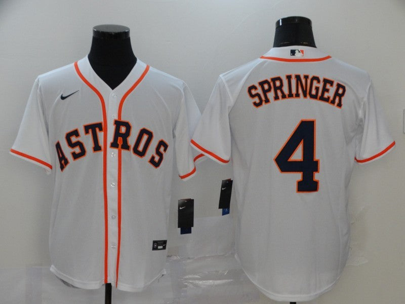 Men's Houston Astros George Springer #4 White  Baseball Jersey