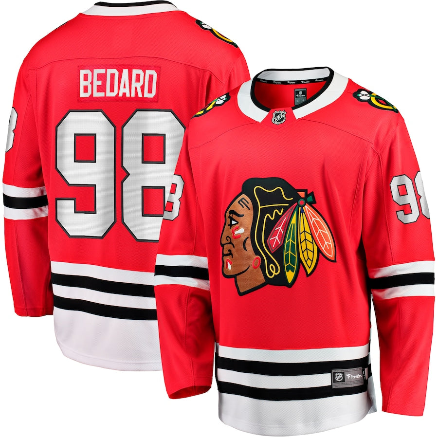Connor Bedard Chicago Blackhawks   Home Breakaway  Jersey - Red