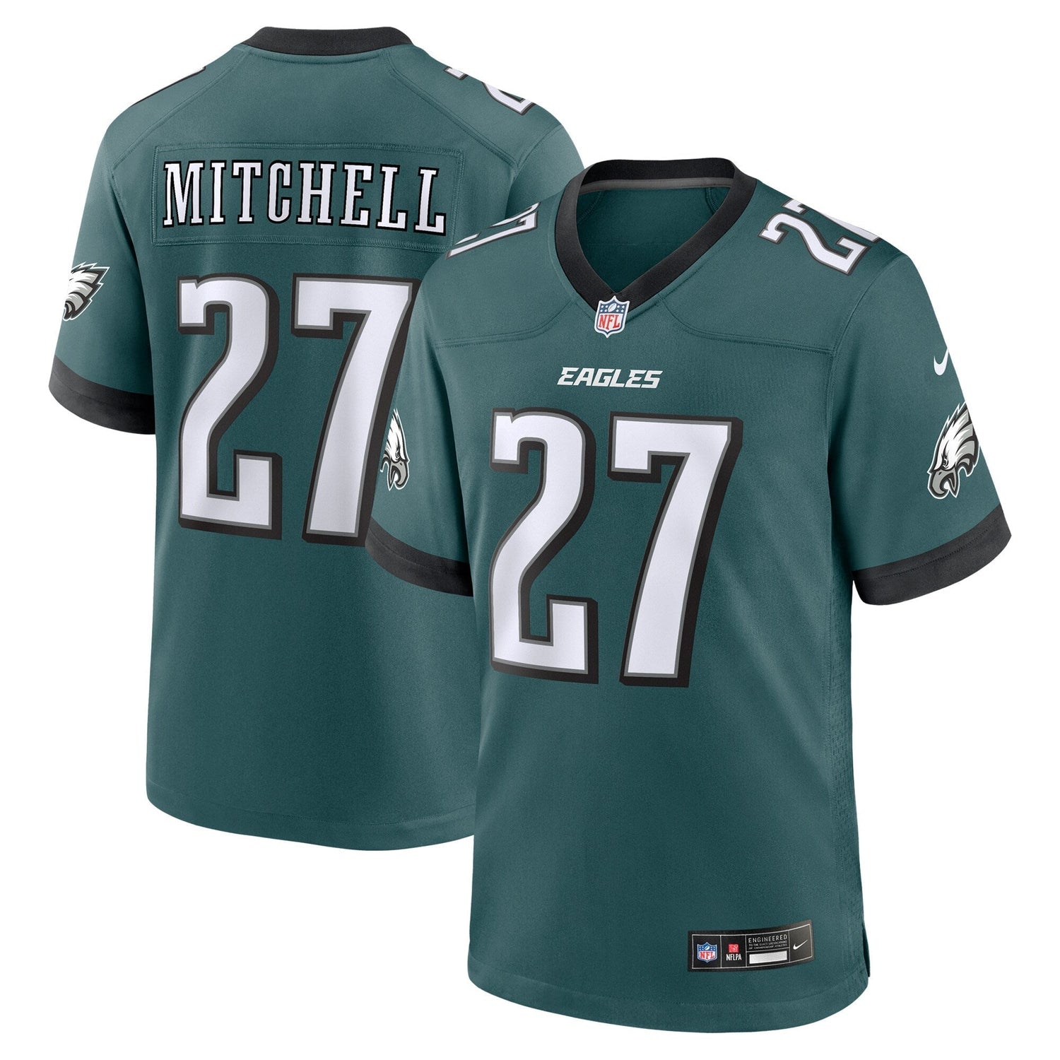 Quinyon Mitchell Philadelphia Eagles Nike Team Game Jersey - Midnight Green