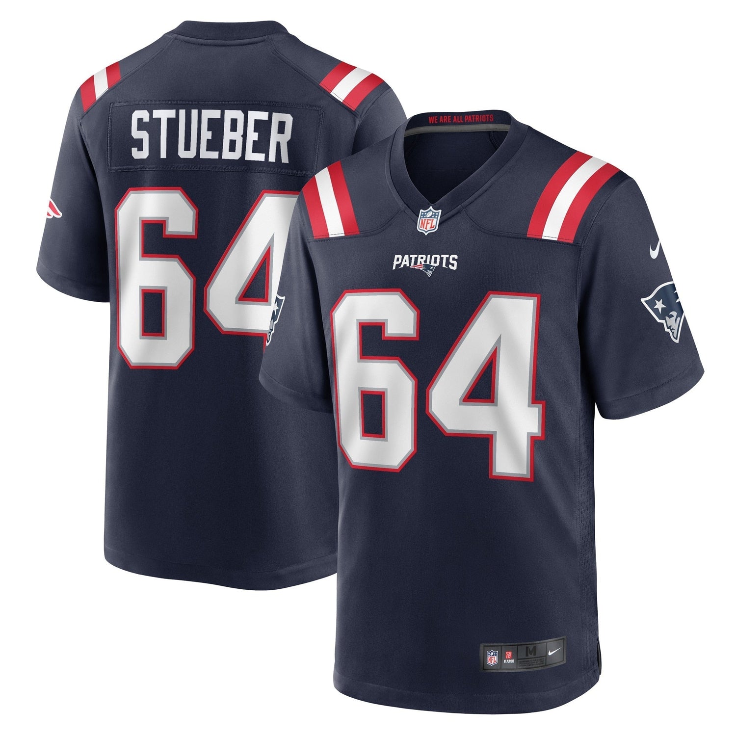 Andrew Stueber New England Patriots Nike Game   Jersey - Navy