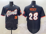 Men's San Francisco Giants Buster Posey #28 Black 2025 City Connect Limited Player Jersey