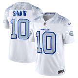 Men's Buffalo Bills Khalil Shakir Nike White 2025 Rivalries Collection F.U.S.E. VaporLimited Stitched Jersey