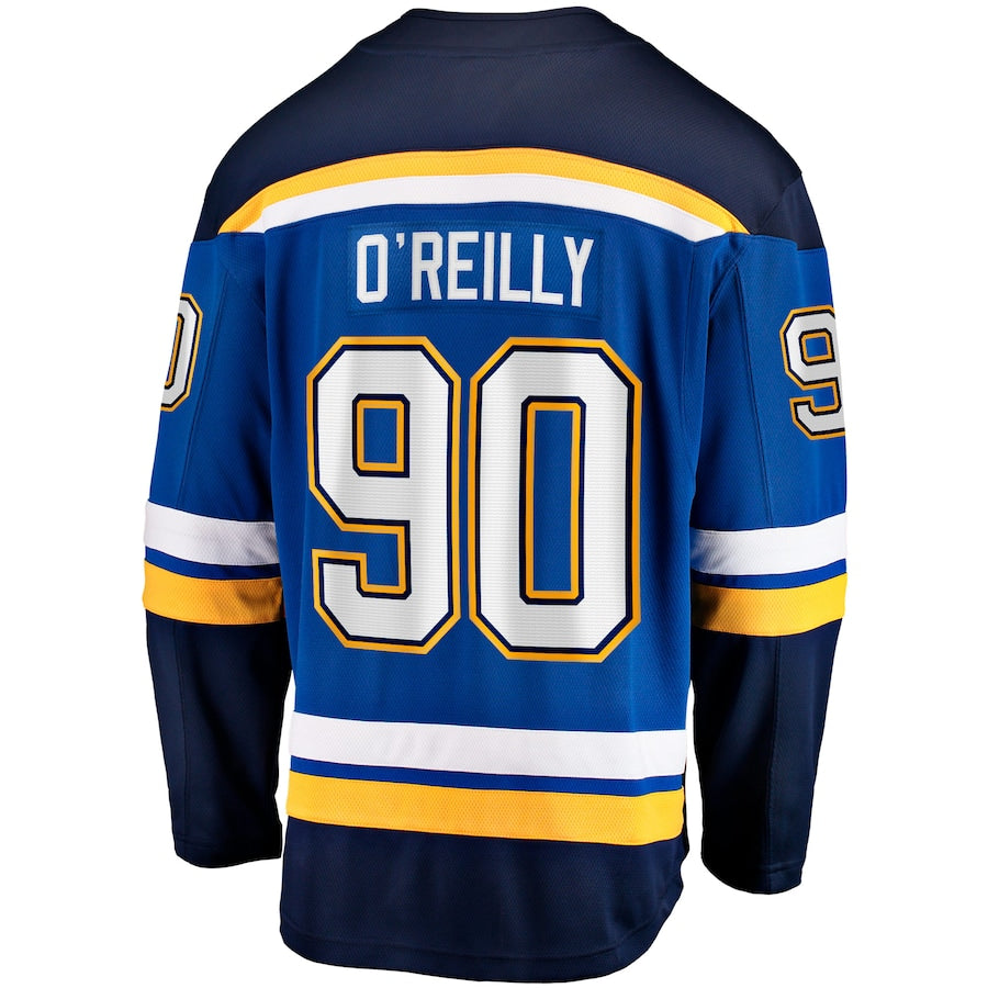 Men's St. Louis Blues Ryan O'Reilly Fanatics Blue Home Captain Premier Breakaway Player Jersey