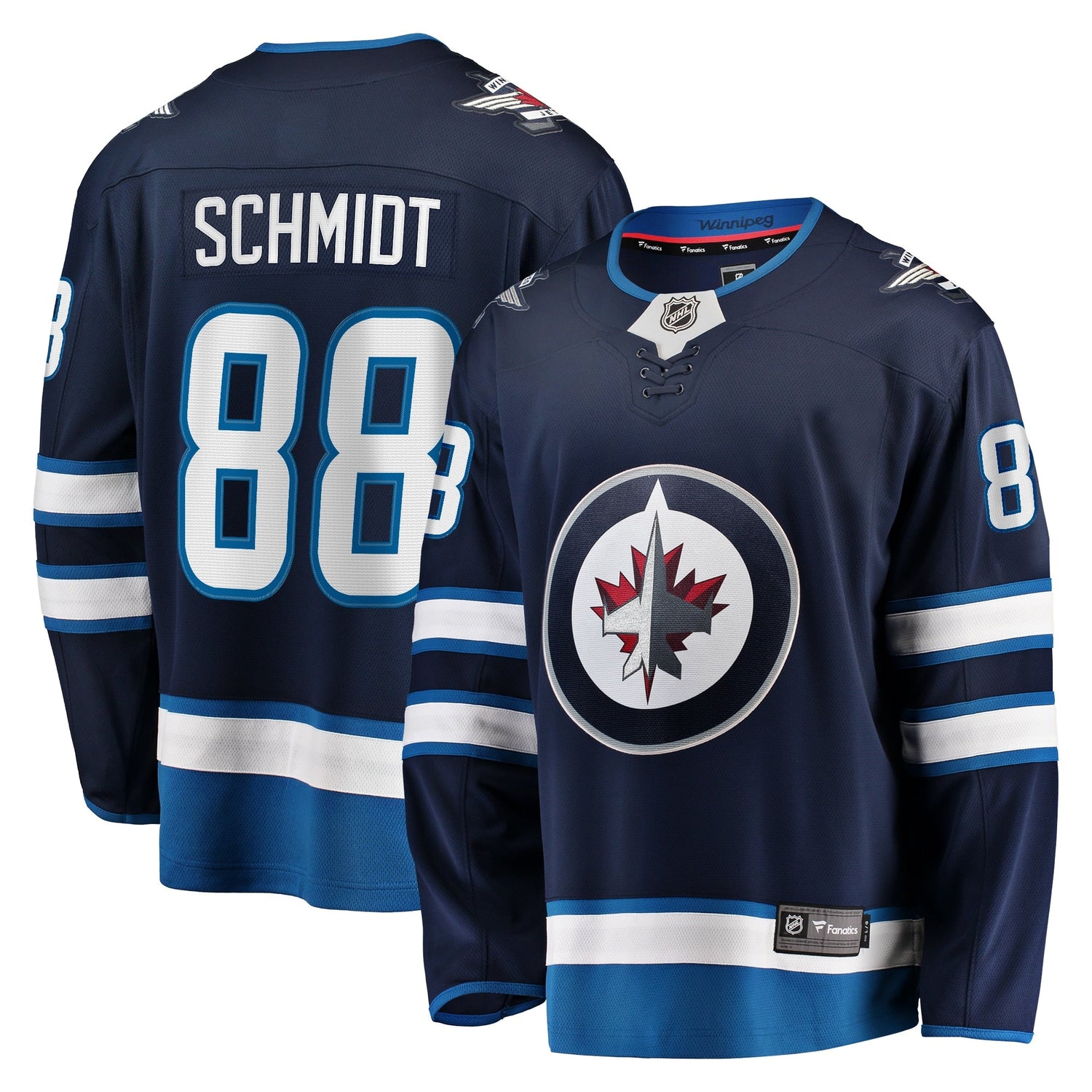 Men's Winnipeg Jets Nate Schmidt Fanatics Navy Home Premier Breakaway Jersey
