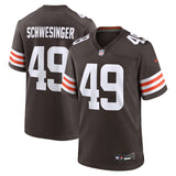 Cleveland Browns Carson Schwesinger Nike Brown 2025 NFL Draft Game Jersey