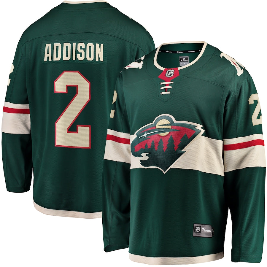 Calen Addison Minnesota Wild   Home Breakaway  Jersey - Green