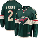 Calen Addison Minnesota Wild   Home Breakaway  Jersey - Green