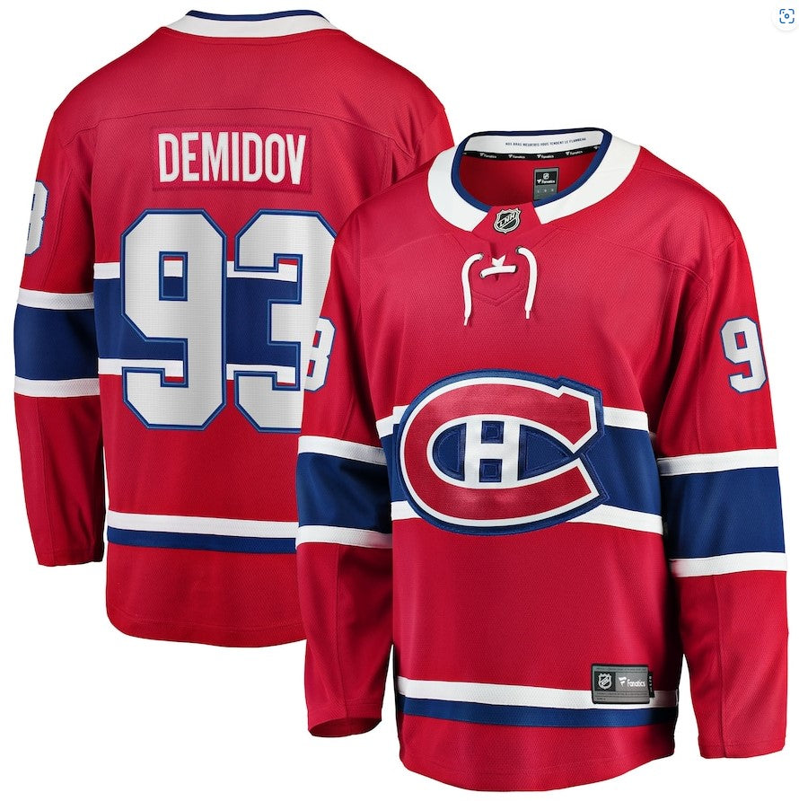 Men's Montreal Canadiens Ivan Demidov Fanatics Branded Red Home Breakaway - Player Jersey