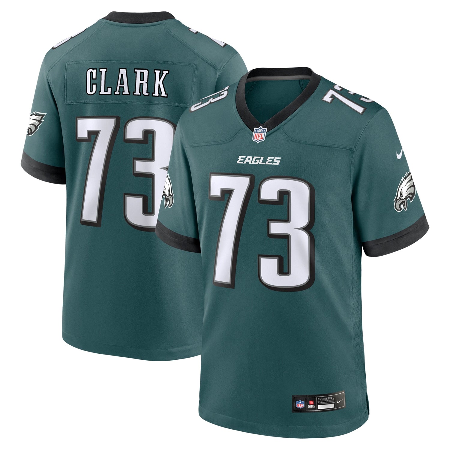 Le'Raven Clark Philadelphia Eagles Nike Team Game Jersey - Midnight Green