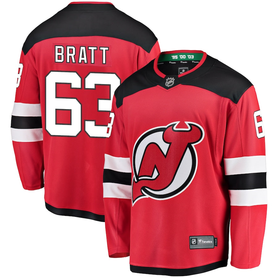 Jesper Bratt New Jersey Devils   Home Breakaway  Jersey - Red