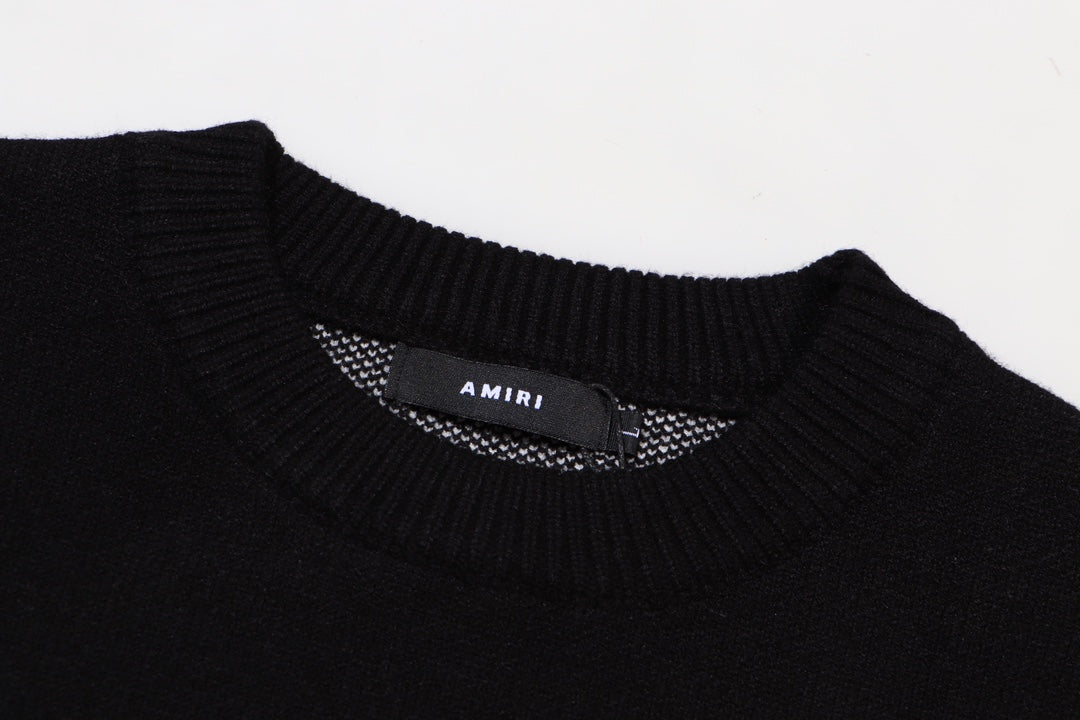 AMIRI 2024 Bew Sweater With Large 22-letter logo on back-Black