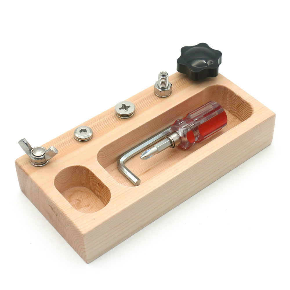 Wooden Children's Tool For Screwing Screws