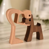 Handcrafted Wooden Dog Sculpture