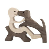 Handcrafted Wooden Dog Sculpture