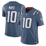 Drake Maye New England Patriots Nike 2025 Rivalries Collection Game Jersey - Storm Blue
