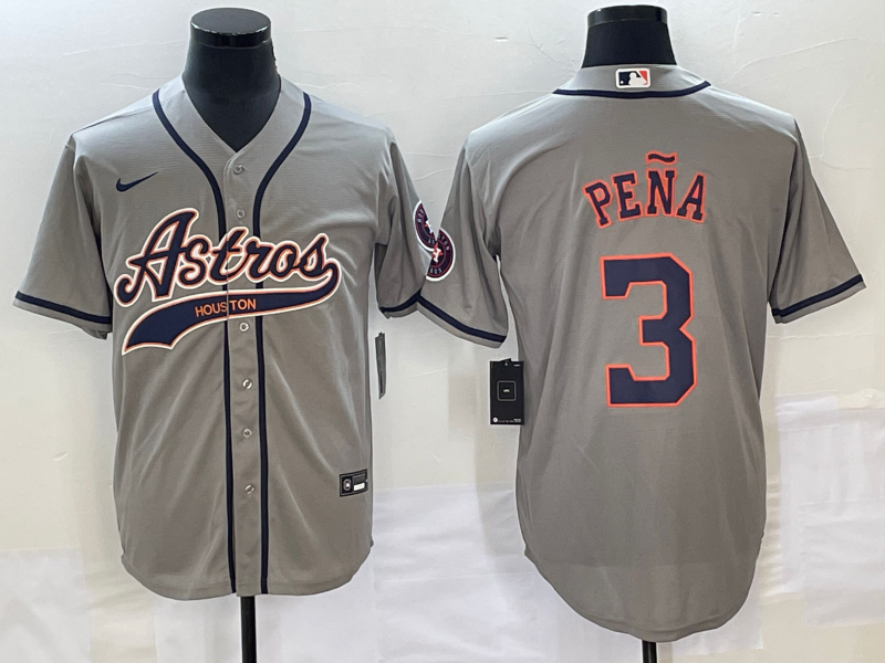 Men's Houston Astros Jeremy Pena #3 Gray  Jersey Joint Edition