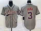 Men's Houston Astros Jeremy Pena #3 Gray  Jersey Joint Edition