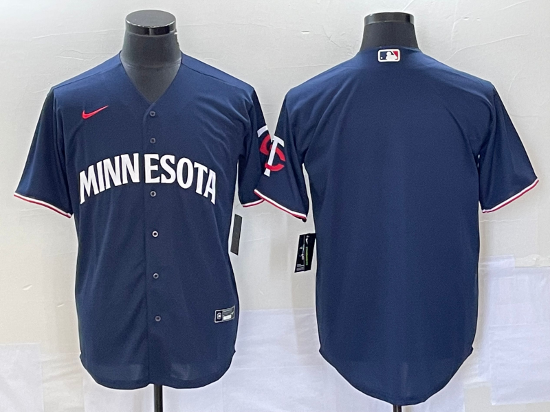 Men's Minnesota Twins Navy Alternate  Team Blank Jersey
