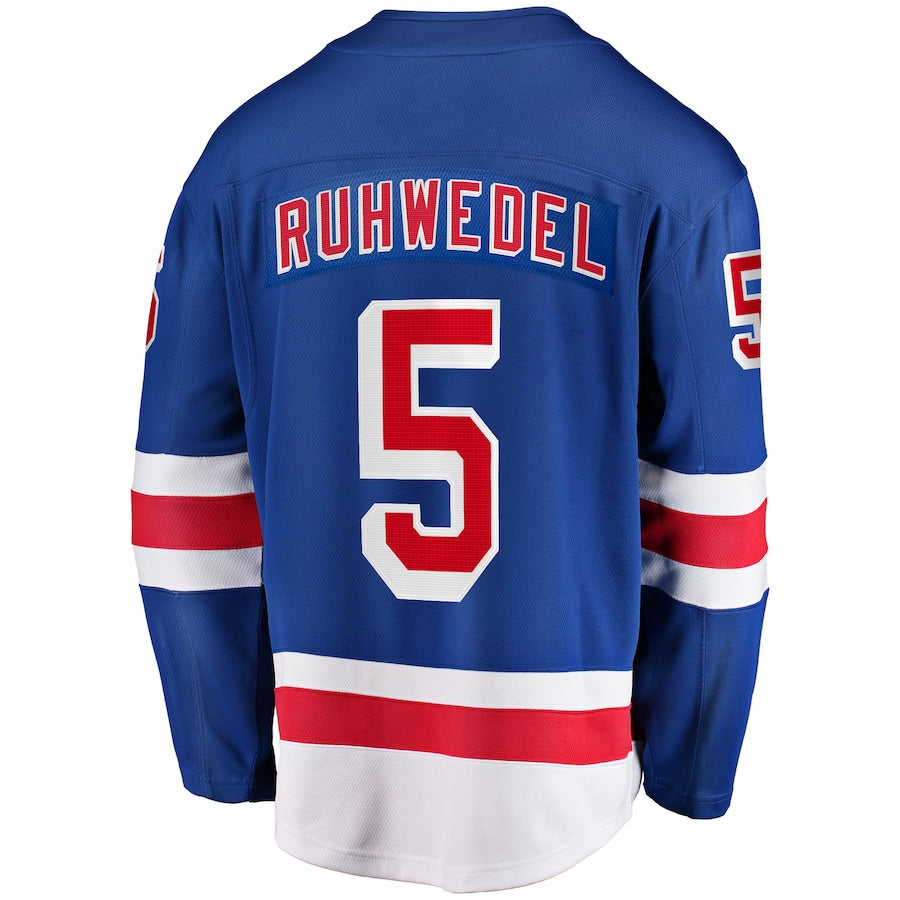 Chad Ruhwedel New York Rangers   Home Premier Breakaway  Jersey - Blue