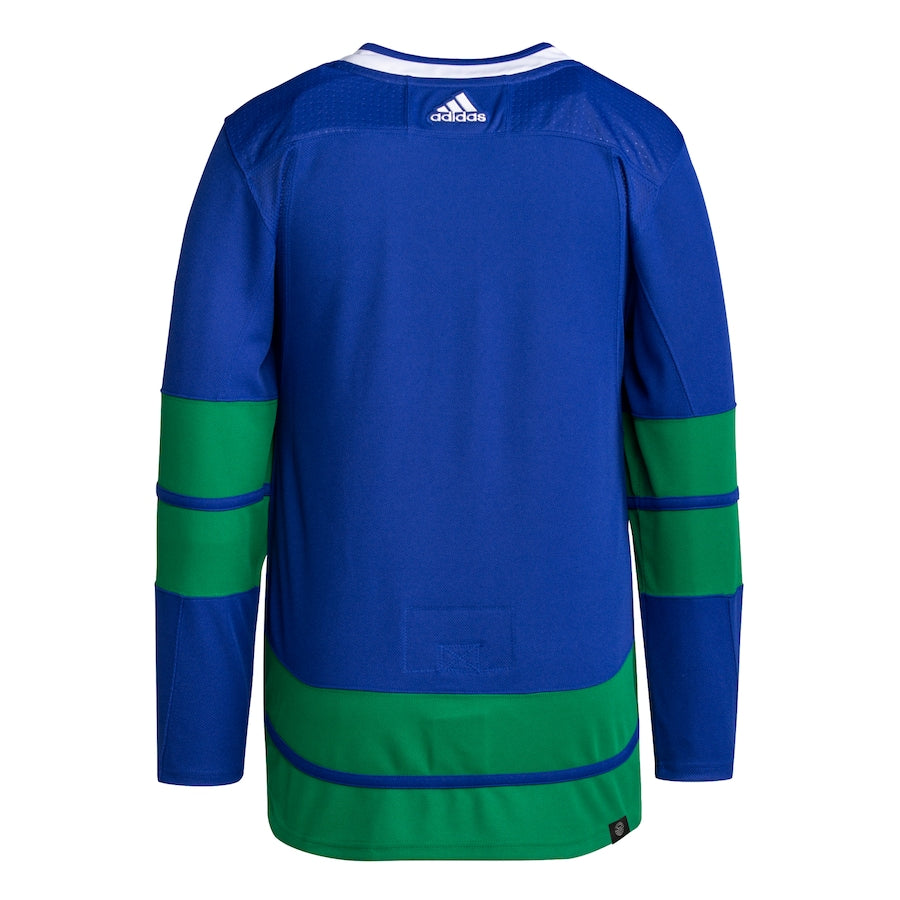 Men's Vancouver Canucks adidas Blue Alternate Primegreen Authentic Blank Jersey
