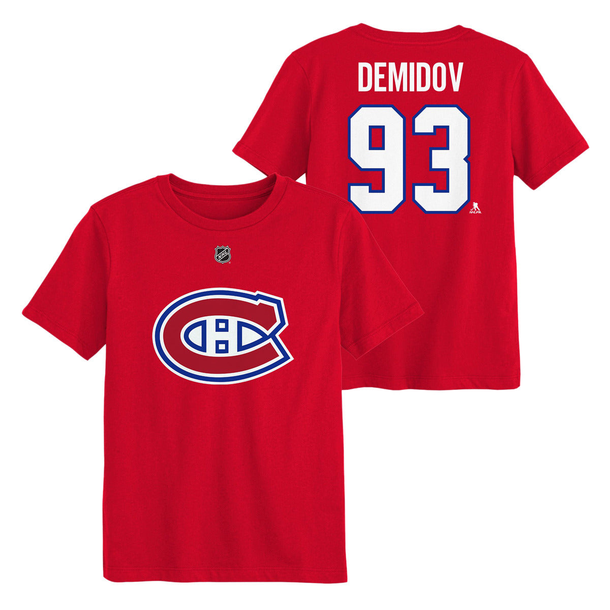 Kids Montreal Canadiens Ivan Demidov Outerstuff Red Name & Number T Shirt - 3 Size Groups