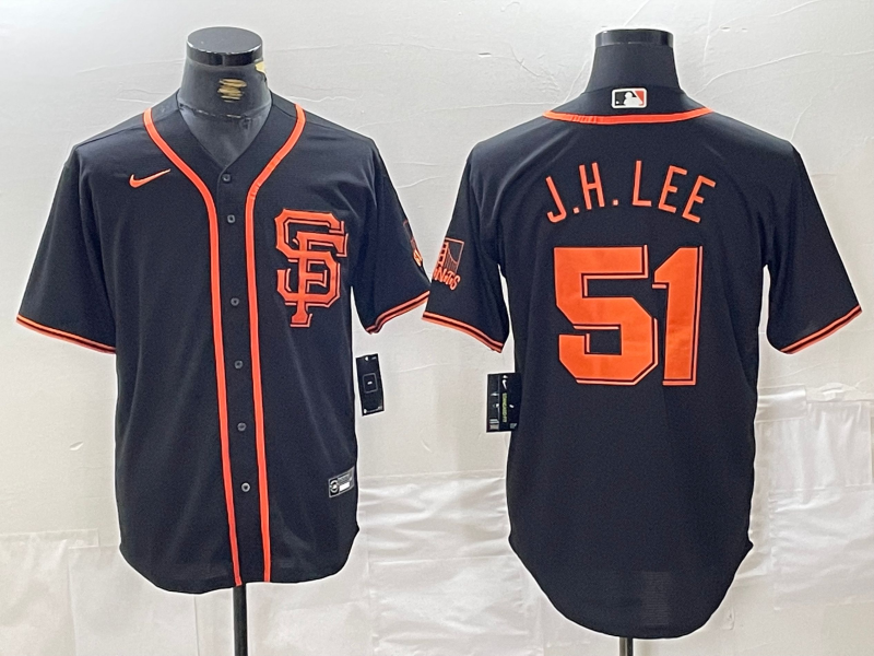 Men's San Francisco Giants Jung Hoo Lee #51 Black Player Jersey