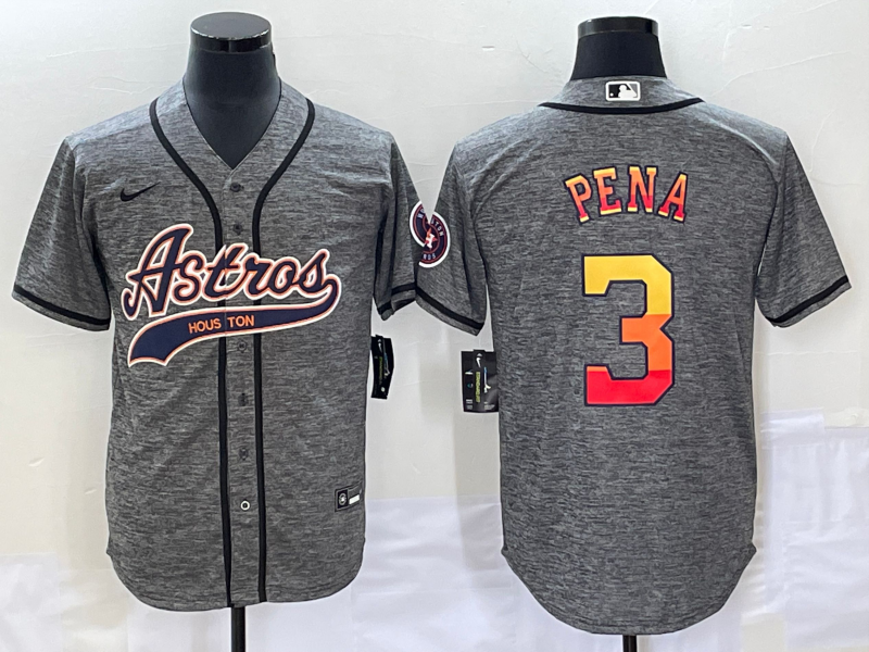Men's Houston Astros Jeremy Pena #3 Gray  Player Jersey Joint Edition