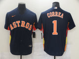 Men's Houston Astros Carlos Correa #1 Navy Alternate Player Name Jersey