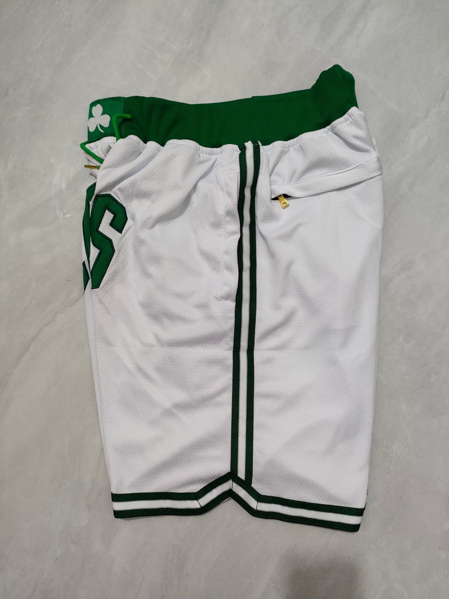 JUST DON Boston Celtics White Pocket Shorts