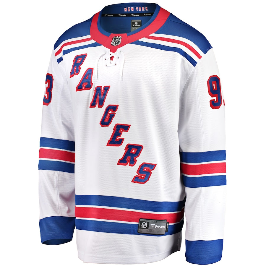 Mika Zibanejad New York Rangers   Away Premier Breakaway  Jersey - White