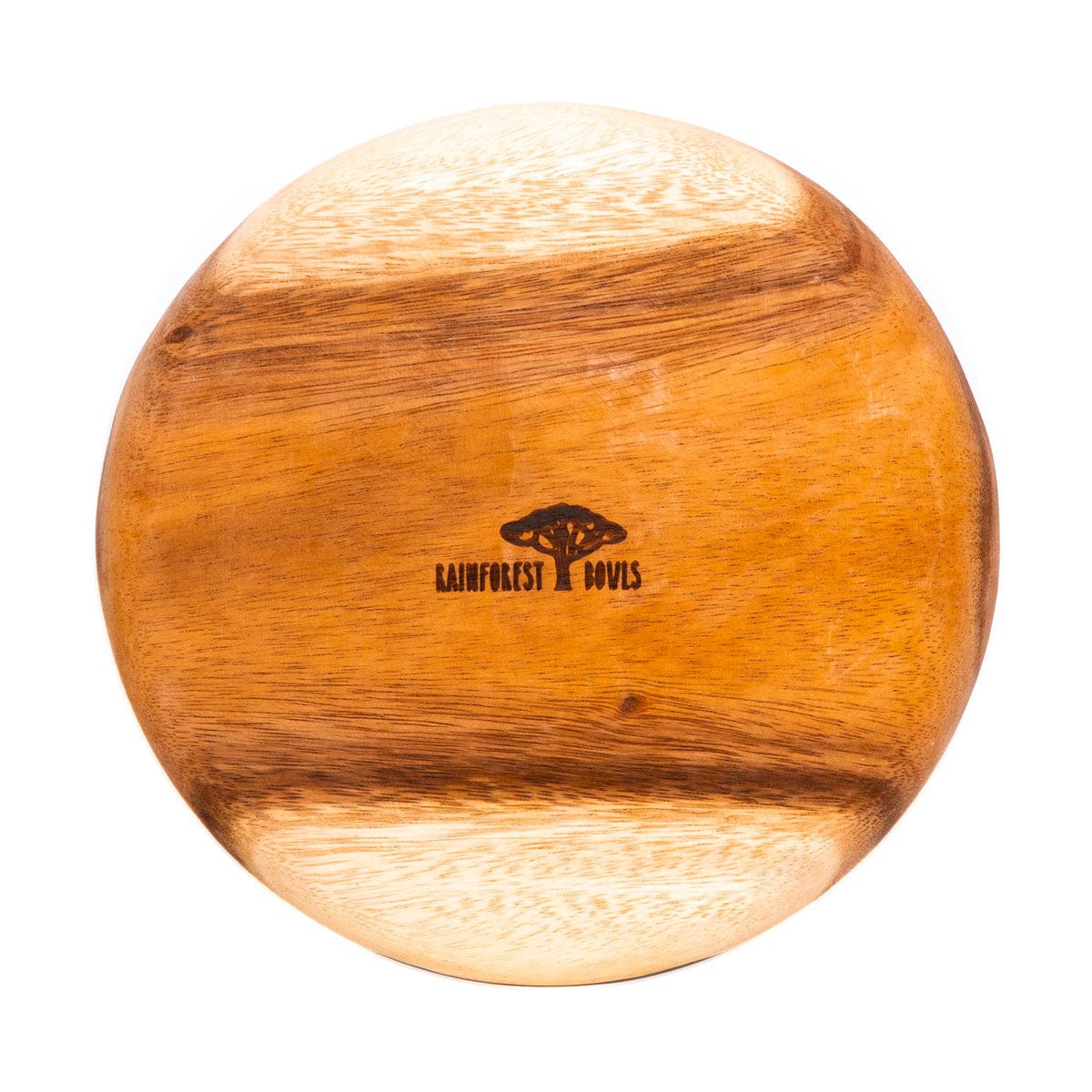 3-Compartment Round Acacia Wood Plate
