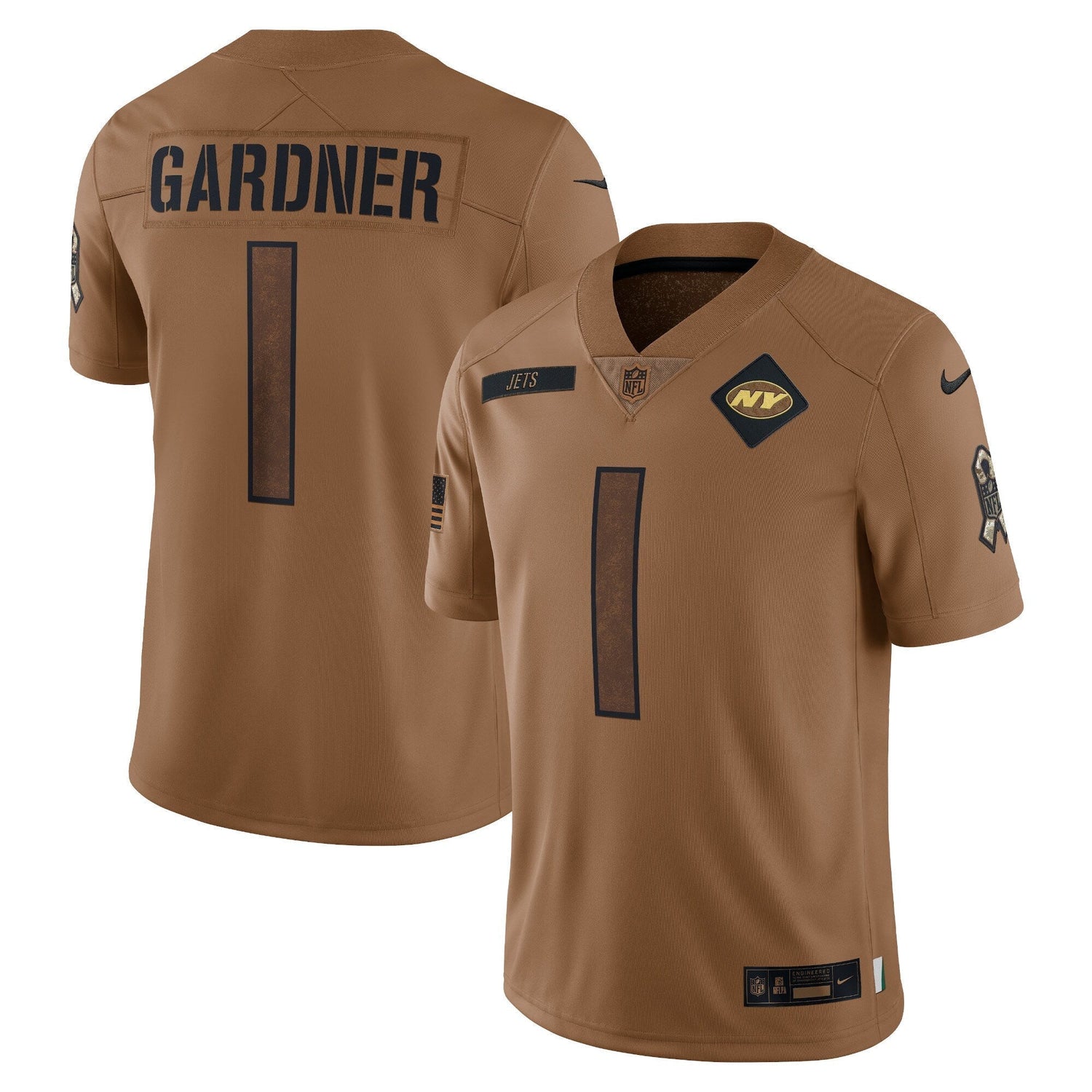 Ahmad Sauce Gardner New York Jets Nike Salute To Service Limited Jersey - Brown
