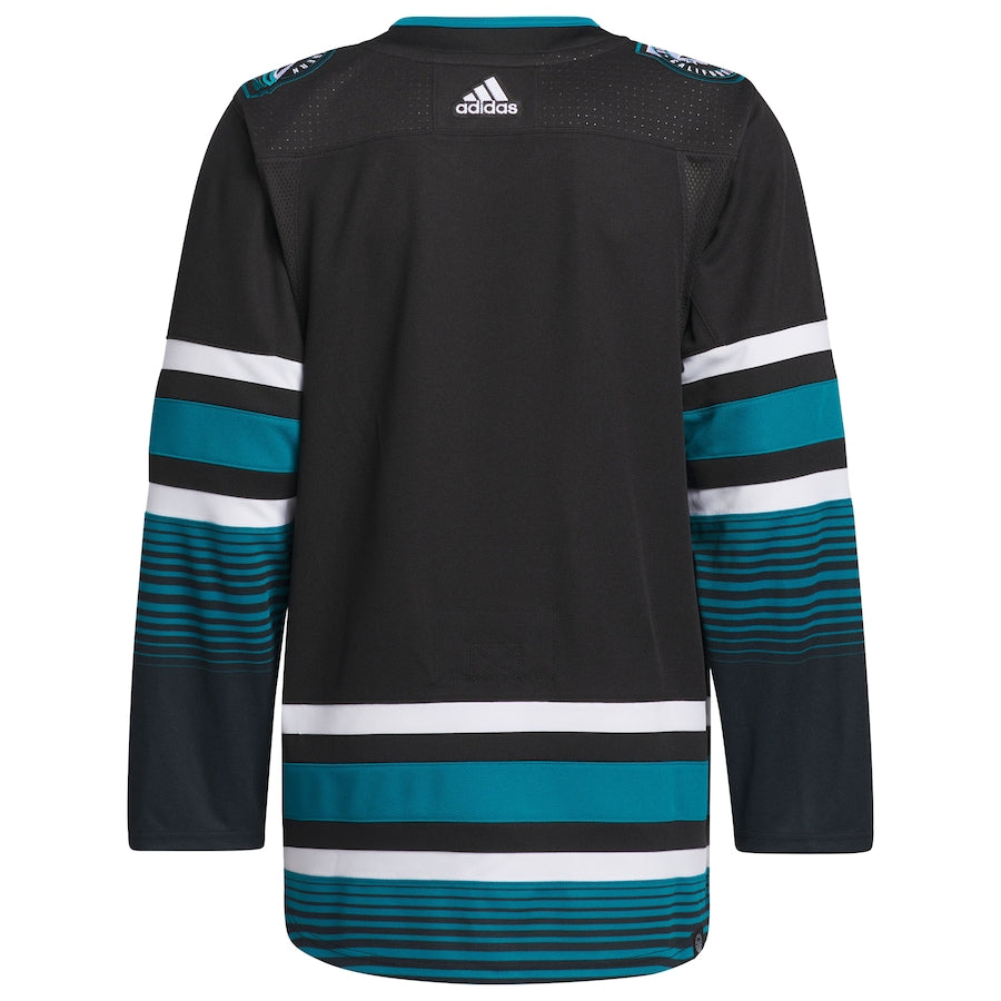 Men's San Jose Sharks adidas Black Alternate Authentic Primegreen Jersey