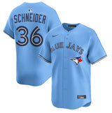 Men's Toronto Blue Jays Davis Schneider Powder Blue MLB Baseball Player Jersey