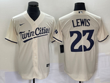 Men's Minnesota Twins Royce Lewis #23 Beige Alternate Player Jersey