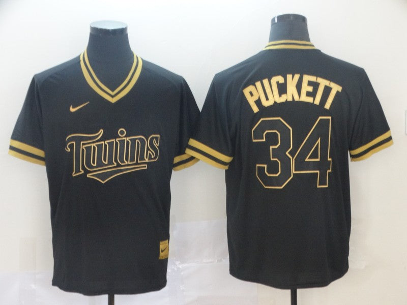 Men's Minnesota Twins Kirby Puckett #34 Black  Baseball Jersey