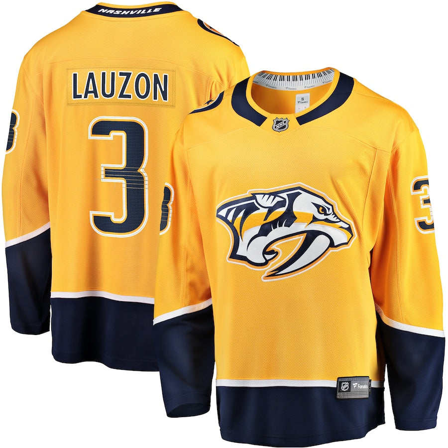 Jeremy Lauzon Nashville Predators   Home Breakaway  Jersey - Gold