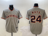 Men's San Francisco Giants Willie Mays #24 Gray Player Jersey