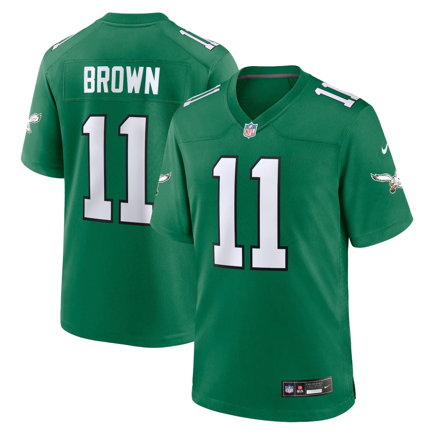 A.J. Brown Philadelphia Eagles Nike Alternate Game   Jersey - Kelly Green