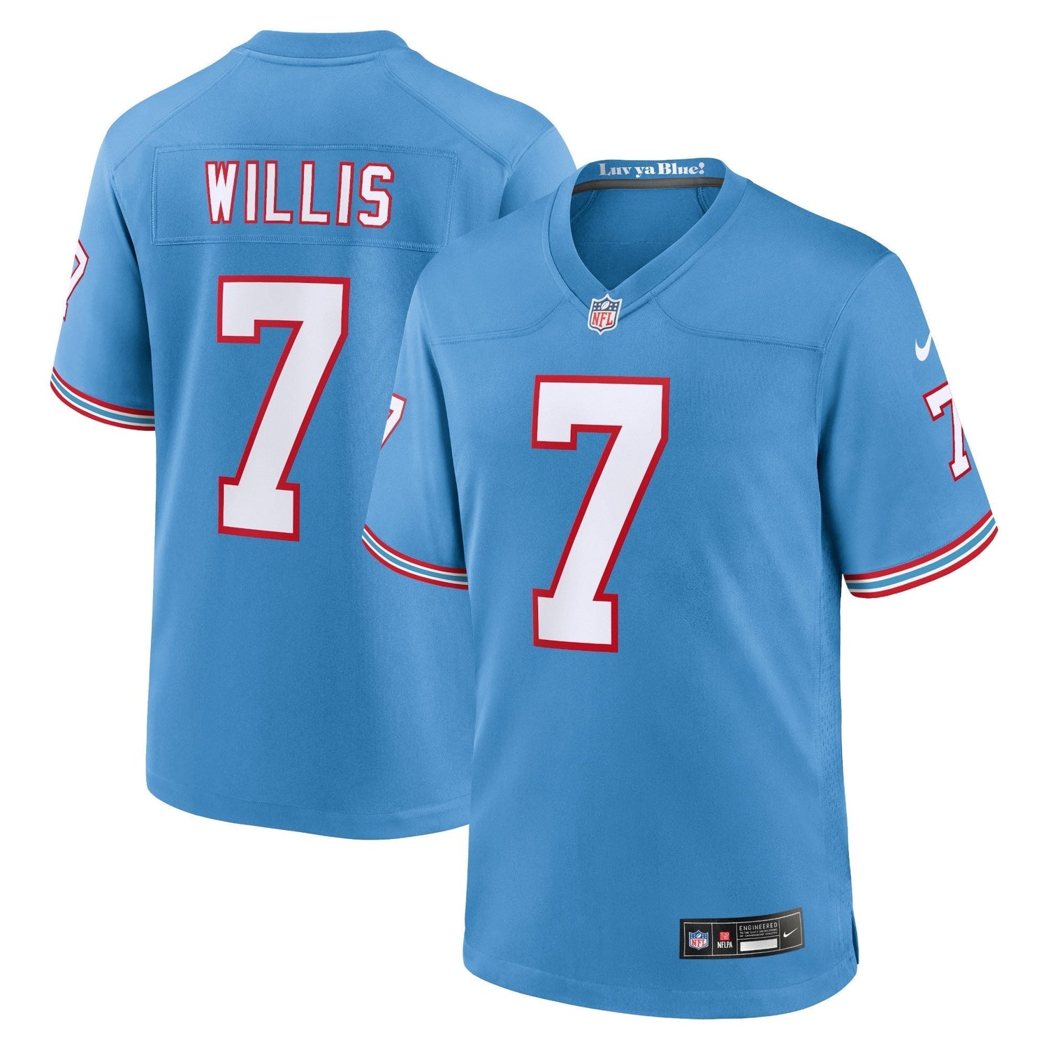 Malik Willis Tennessee Titans Nike Oilers Throwback Alternate Game   Jersey - Light Blue