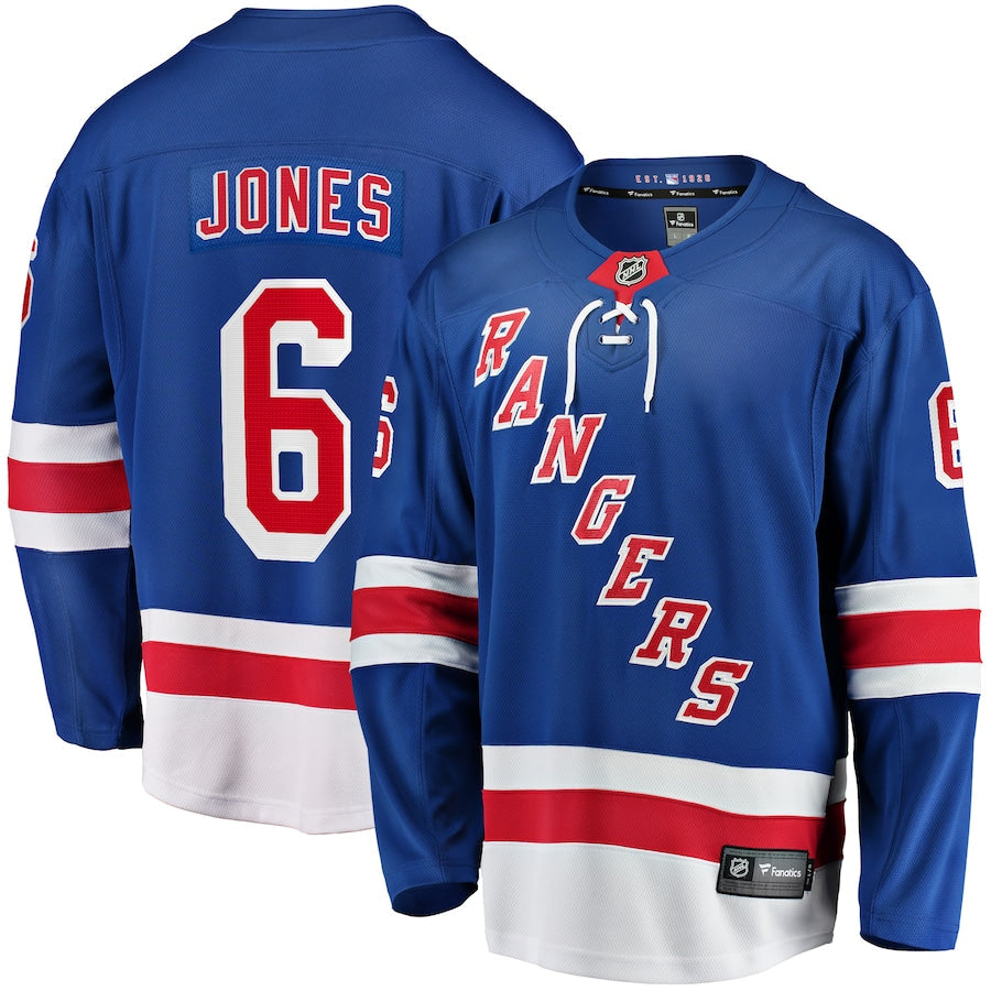 Zac Jones New York Rangers   Home Premier Breakaway  Jersey - Blue