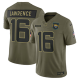 Men's Jacksonville Jaguars Trevor Lawrence Nike Olive 2025 Salute to Service Limited Jersey