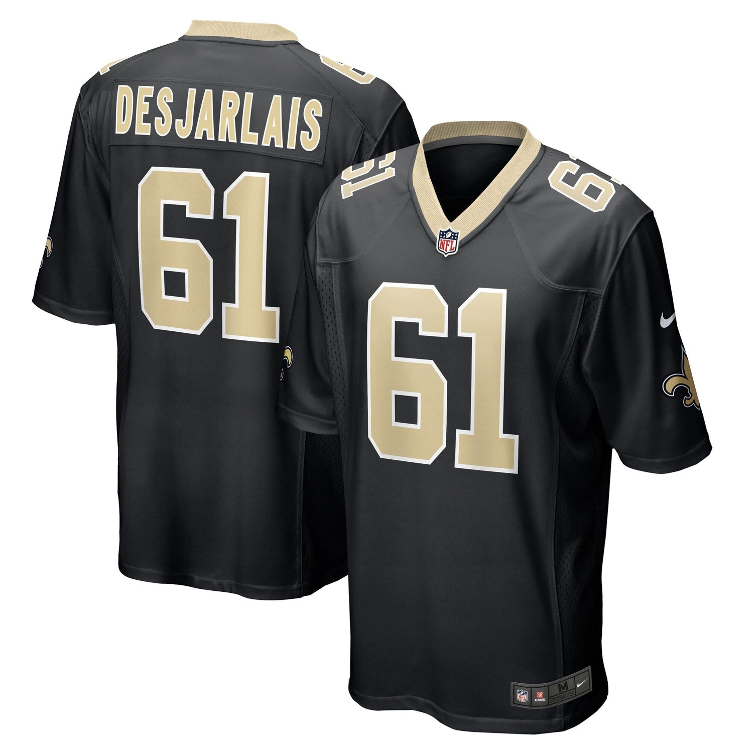 Drew Desjarlais New Orleans Saints Nike Game   Jersey - Black