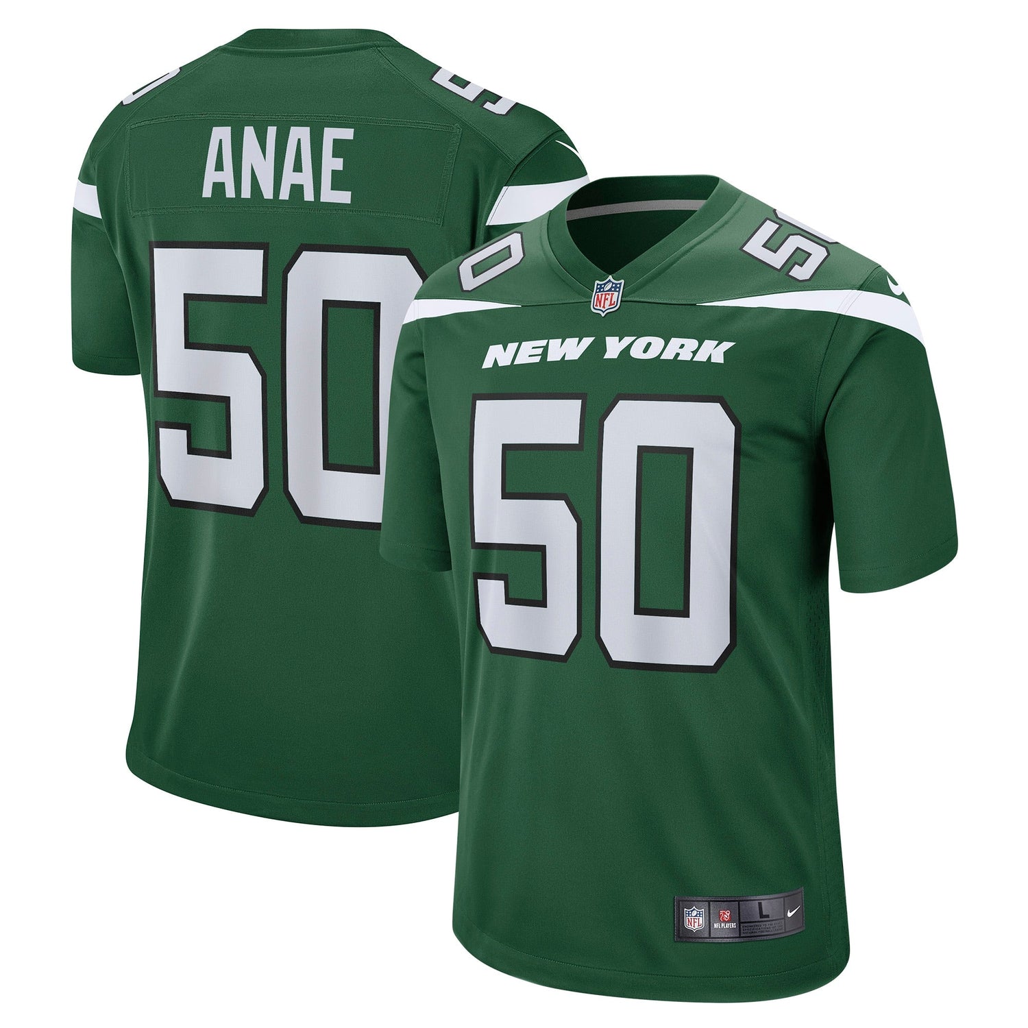 Bradlee Anae New York Jets Nike Game   Jersey - Gotham Green