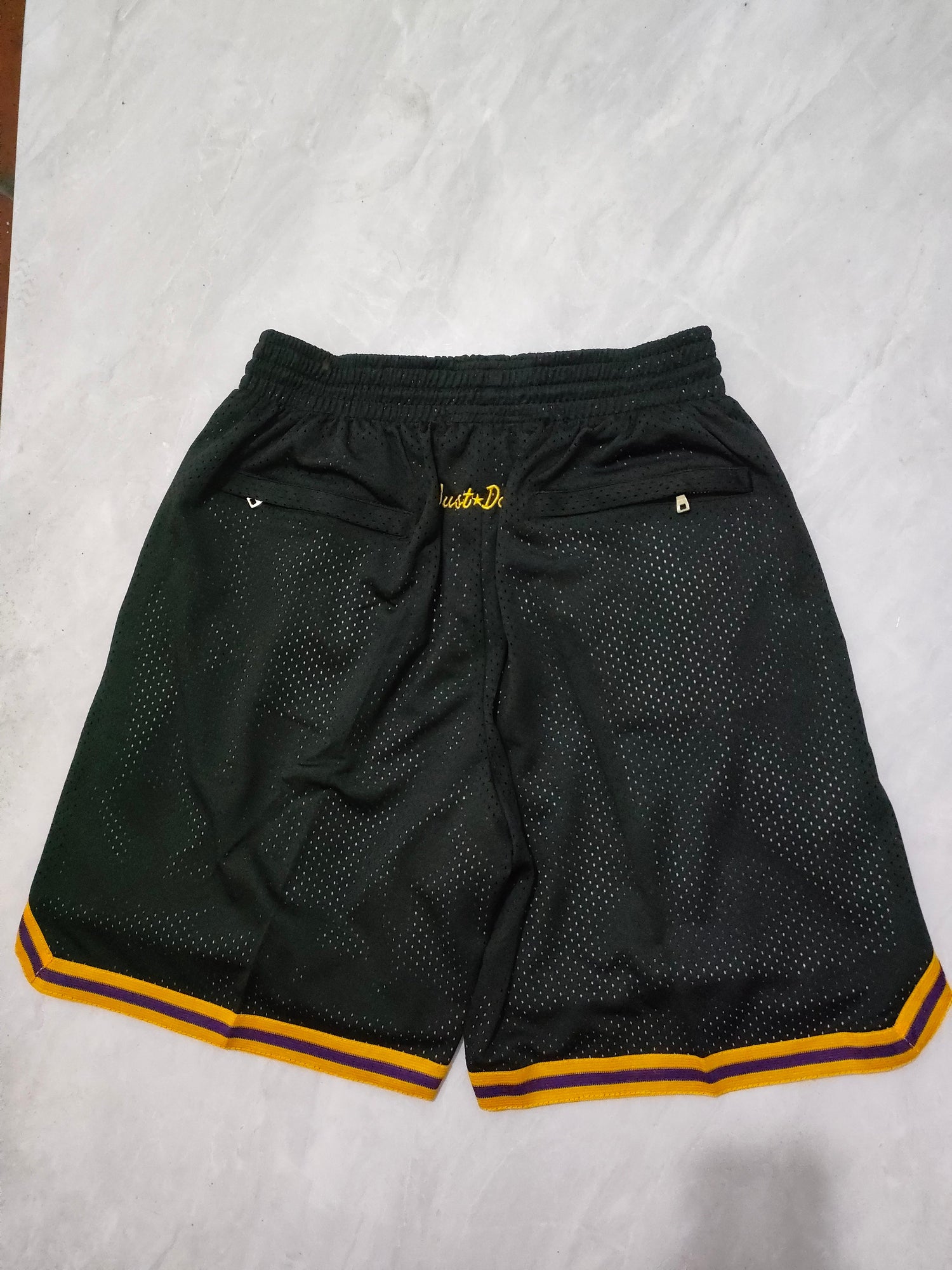 JUST DON Los Angeles Lakers Black Pocket Shorts