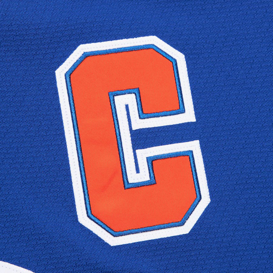 Men's Edmonton Oilers Wayne Gretzky Mitchell & Ness Royal Blue Captain Patch 1986/87 Power Play Player Jersey