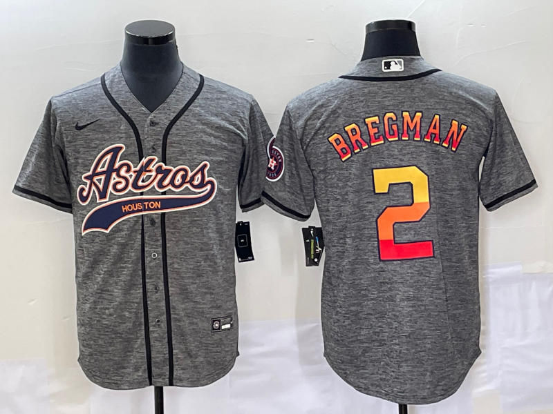 Men's Houston Astros Alex Bregman #2 Gray Player Jersey Joint Edition